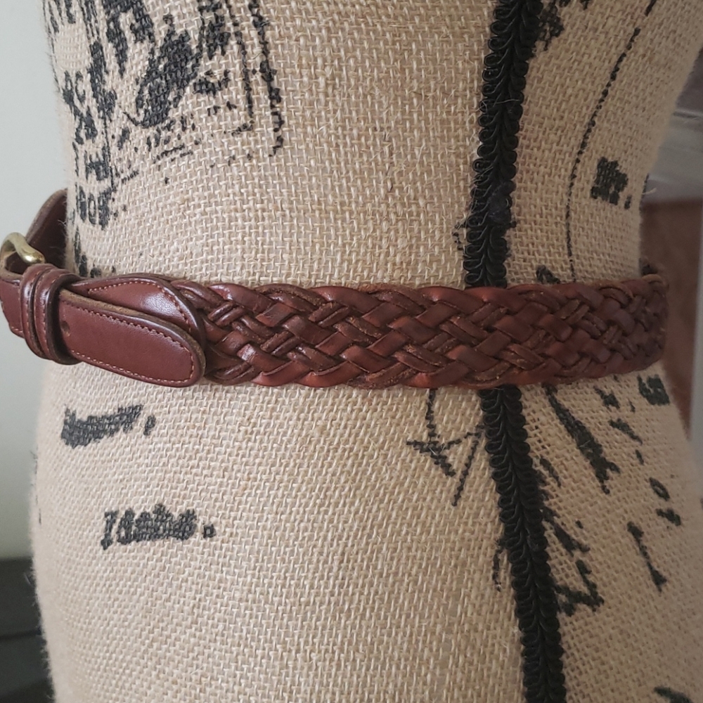 Coach Brown Leather Braided Belt - Picture 2 of 9